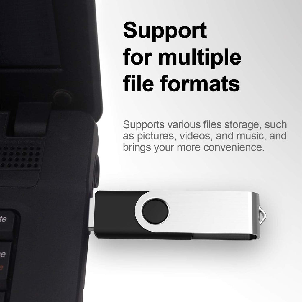 KEXIN 128GB Flash Drive 20 Pack Flash Drive Bulk USB Thumb Drive 128 GB USB Drive USB 2.0 Flash Drive with Led Indicator, Black