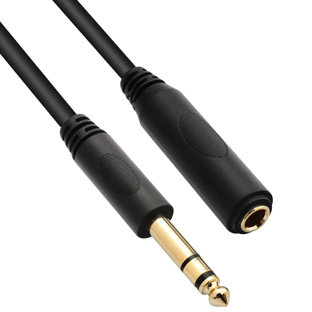 Tisino 1/4 Extension Cable 15 ft, Headphone Extension Cable Quarter inch TRS Male to Female Stereo Guitar Extension Cable Cord