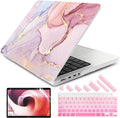 DONGKE for M4 MacBook Pro 16 Inch Case 2024 2023 2021 A3403 A3186 M3 A2991 M2 A2780 M1 A2485 Pro/Max Chip, Plastic Hard Shell Case & Keyboard Cover for Mac Pro 16 with Touch ID, Marble X256