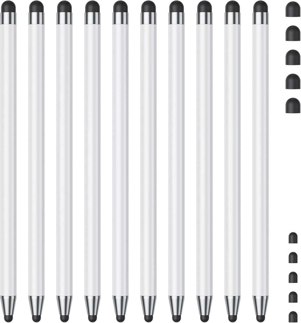 Stylus (10Pcs), Stylus Pen for Touchscreen, High Precision and Sensitivity Stylus Pen for iPad/iPhone/Samsung/Android Smartphone and Tablets, Compatible with All Capacitive Touch Screen (White)