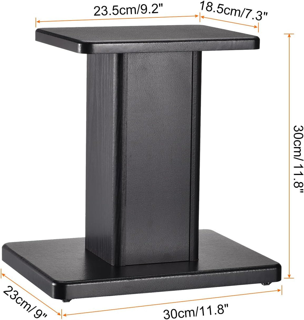 MECCANIXITY Wood Speaker Stands, 2 Pack 11.8 Inch (30cm) Universal Speaker Stand Hollowed Bases Enhanced Audio Listening for Home Theaters Cinema