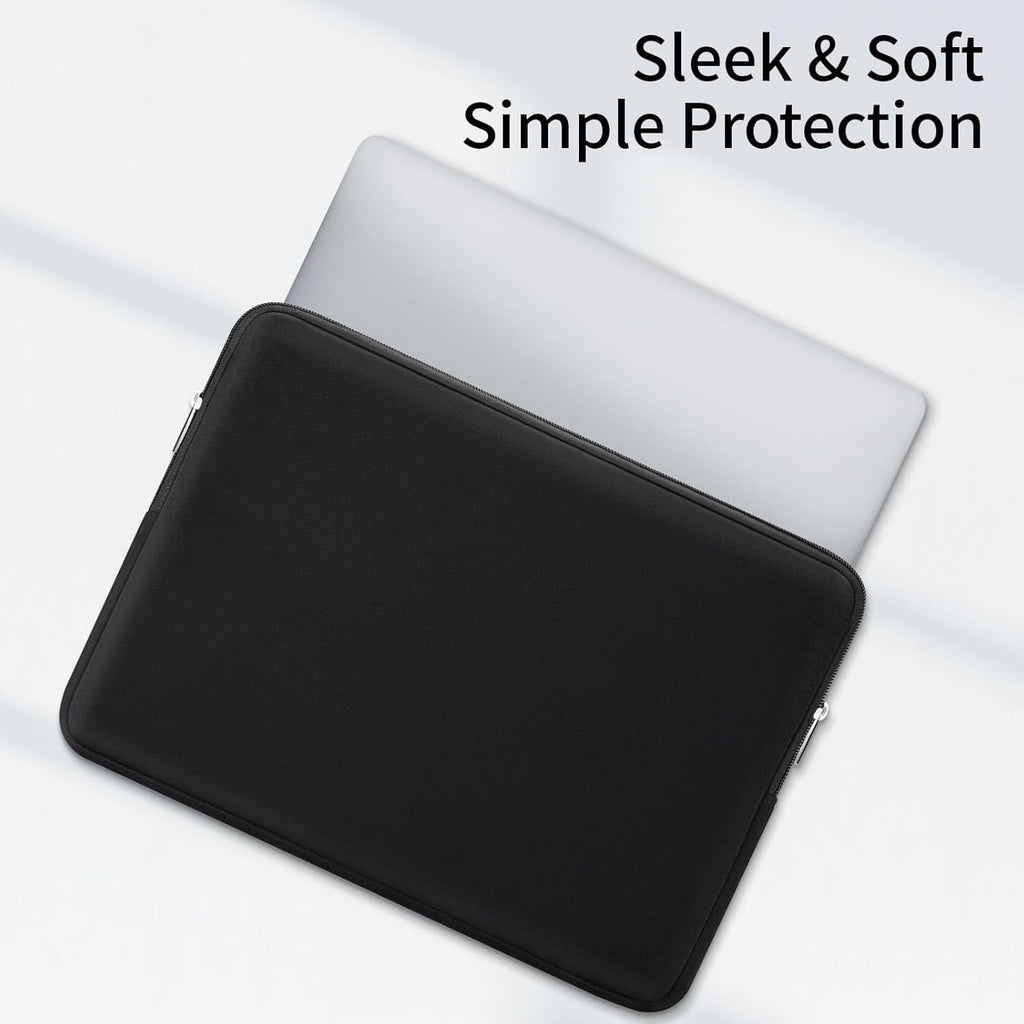 RAINYEAR 13 Inch Laptop Sleeve Compatible with 13.3" MacBook Air/Pro M1 M2 M3 M4 A3240 A3113 A2681 A2337 A1932 A2179 A2338 A1706 A1708 Carrying Bag Protective Cover Soft Case (Black, Upgraded Version)