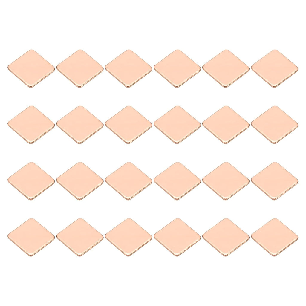 PATIKIL Copper Heatsink Pad Shims, 24 Pcs 15x15x1.2mm Copper Pad Shim IC Chipset GPU CPU Thermal Heatsink for Cooling Laptop Desktop Computer