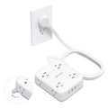 TROND Surge Protector Power Strip with USB, Ultra Thin Flat Plug 5ft Extension Cord 1625W, 3 USB A & 1 USB C, 8AC Outlets 1440J Surge Protection Wall Mount for Home Office Dorm Room Essentials, White