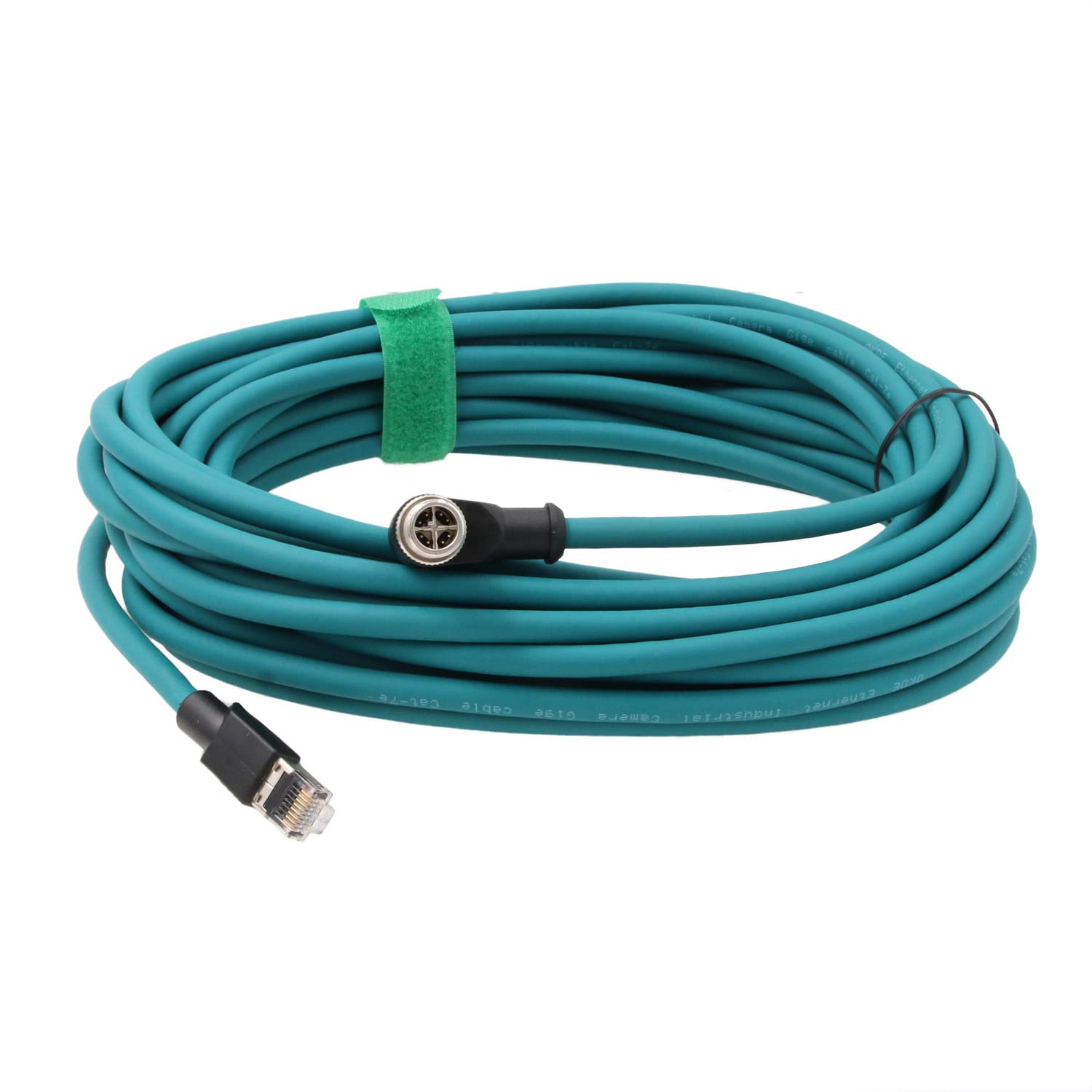 Camera Sensor M12 Ethernet 8 Pin X-Coded RJ45 Cable CAT7e for Cognex Basler Baumer Keyence Industrial Automation Control PLC, Right Angle High Speed 30M
