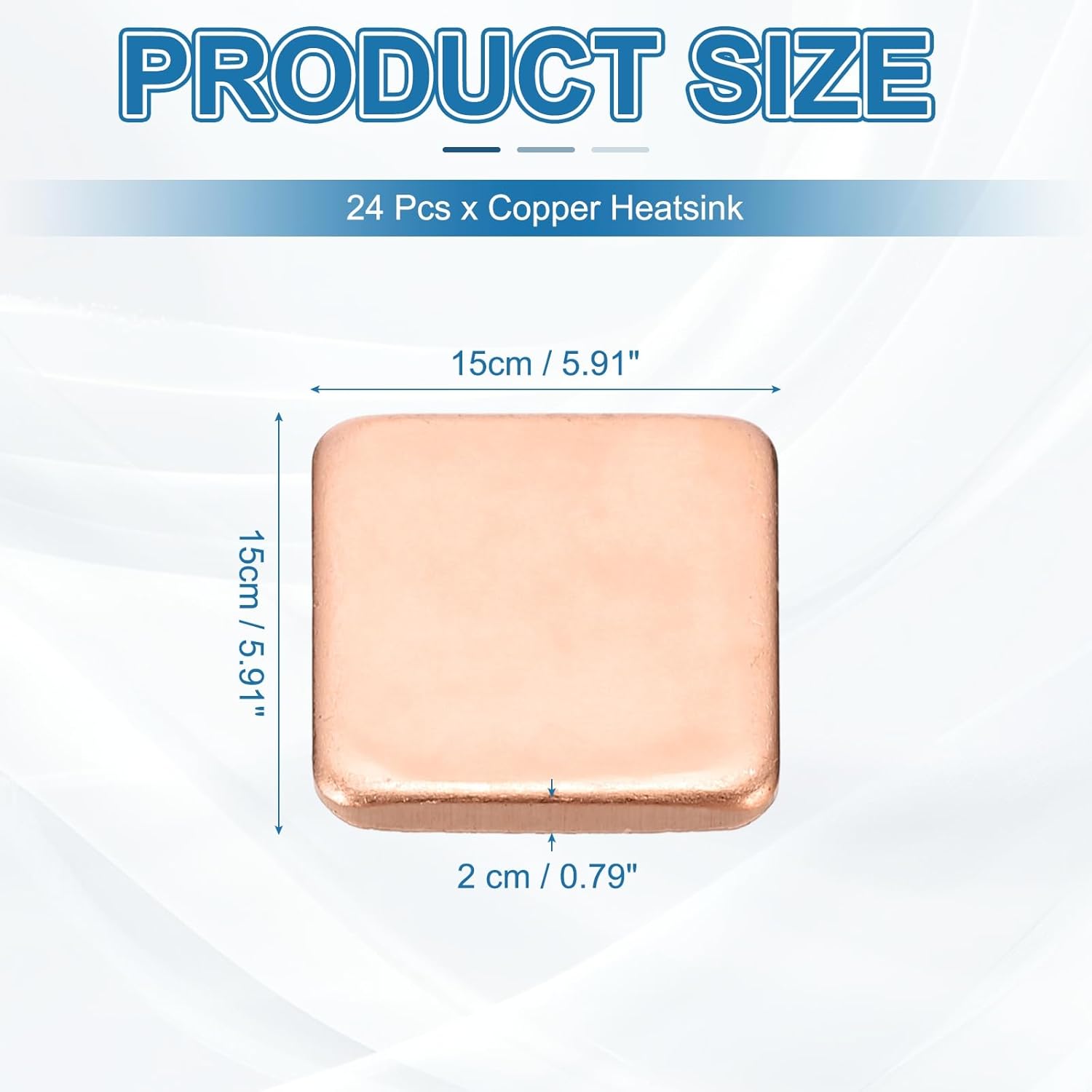 PATIKIL Copper Heatsink Pad Shims, 24 Pcs 15x15x2mm Copper Pad Shim IC Chipset GPU CPU Thermal Heatsink for Cooling Laptop Desktop Computer