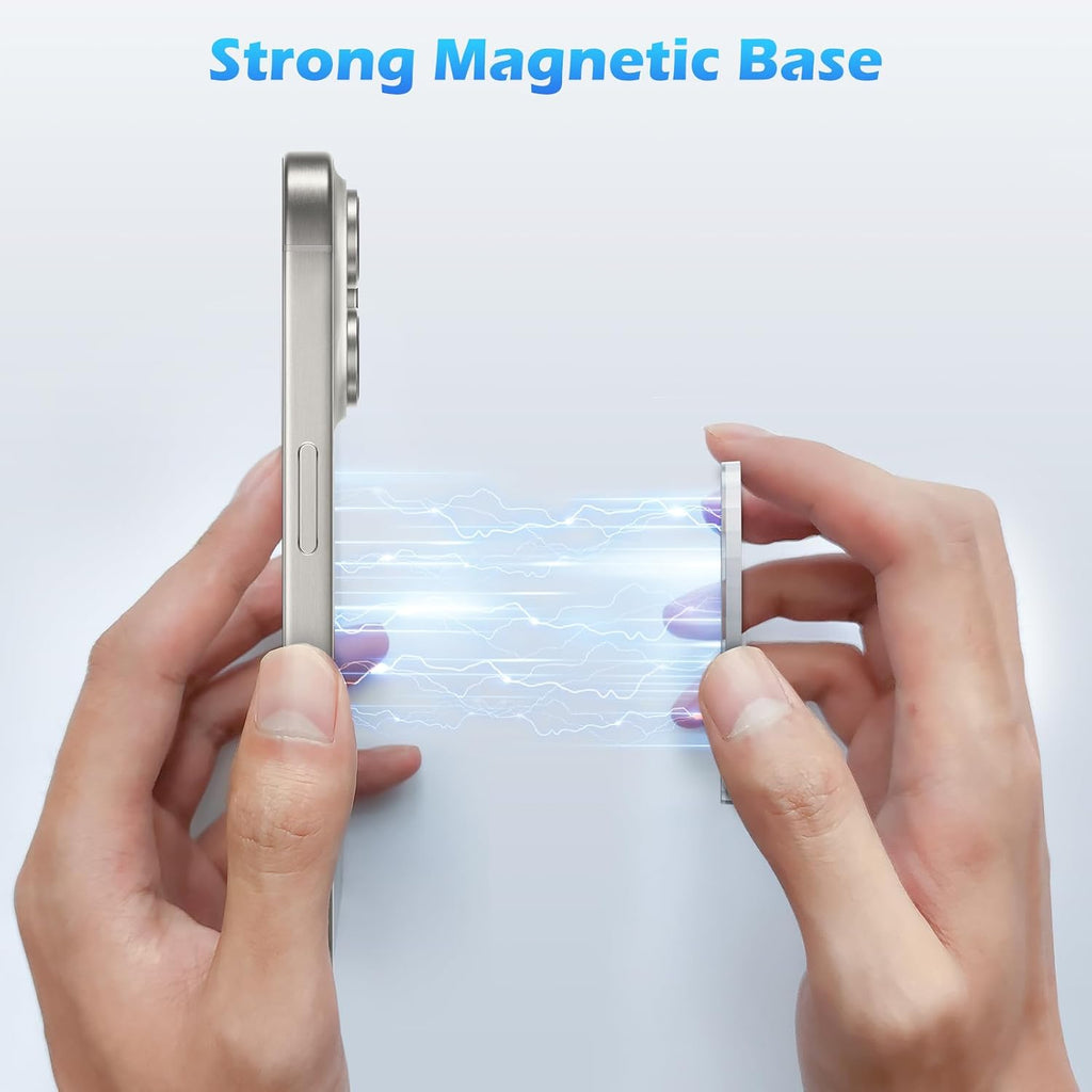 imluckies Magnetic Base Compatible with PopSocket Phone Grips and MagSafe iPhone Series Case, Removable Kindle/Phone Holder Base, Thin & Light Portable Plate, Matte Clear