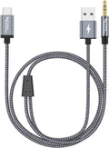 CableCreation USB C to 3.5mm Audio Cable with USB Charging Cable, Car Aux Cable, Type C to Aux Jack Headphone Car Stereo with 18W Charge for iPhone 16 15 Pro Max Plus, Galaxy S24/S23+, Pixel 9/8/7+