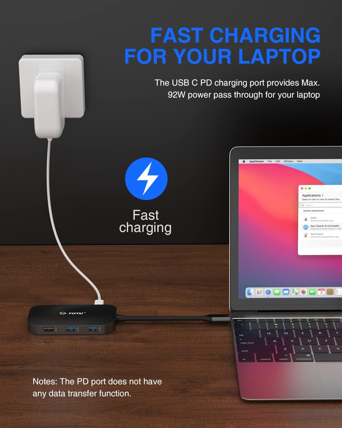 USB C Hub, 9-in-1 Type C Hub with 4K USB C to HDMI, Ethernet Port, USB-C Power Delivery (PD) Port, 2 USB 3.0 Ports, USB 2.0 Port, SD/TF Card Reader, Compatible with MacBook Pro Air and Type C Laptops