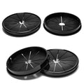 4 Pcs Cable Grommet, Snap Bushing 3-9/16" (90 mm) Mounting Diameter, Flexible Petal-Shaped Buckle Round Nylon Desk Grommet for Wires Through Countertop Cord Organizer and Protection, Black