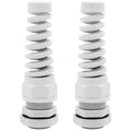 Strain Relief Cord Connector,LISTENJIALE 2Pcs NPT 1/2" Waterproof Cable Gland Flex Spiral Strain Relief Adjustable 6-12mm Cable Connector Nylon Joint with Gaskets(Grey)