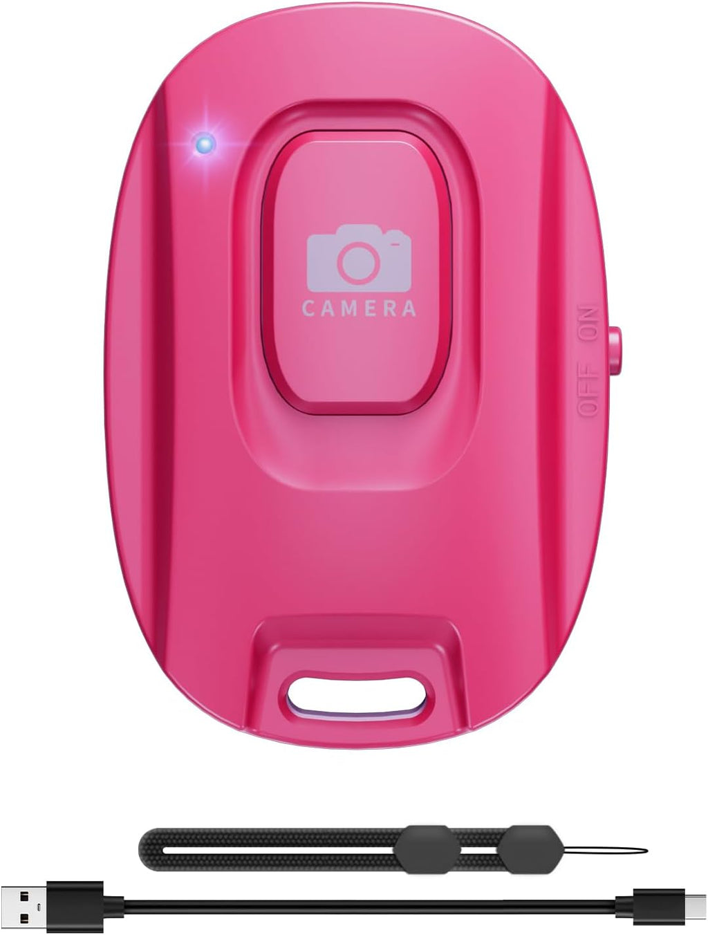 MAIRAN Rechargeable Wireless Camera Remote Shutter for iPhone and Android Smartphones, Bluetooth Phone Remote Control,Selfie Button for Photos and Videos Charging Cable Included-Pink