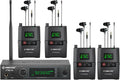 Phenyx Pro Wireless in-Ear Monitor System, Stereo IEM System with Rack Mount Kit, 89 Frequencies, 900MHz UHF Band, 164ft Range, Suitable for Stage & Studio (4 Bodypacks with Transmitter)