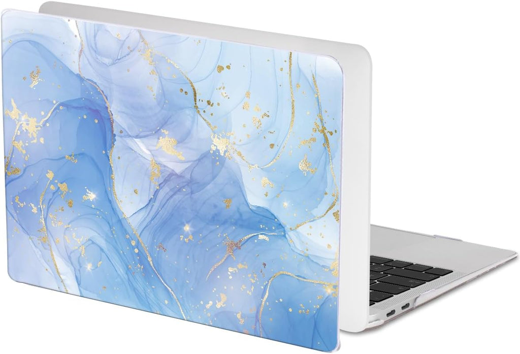 Compatible with MacBook Pro 13 inch Case 2022 2021-2020 Release A2338 M2/M1 A2251 A2289 A2159 A1989 A1706 with Touch ID, Plastic Hard Shell & Keyboard Cover & Screen Film - Blue Marble