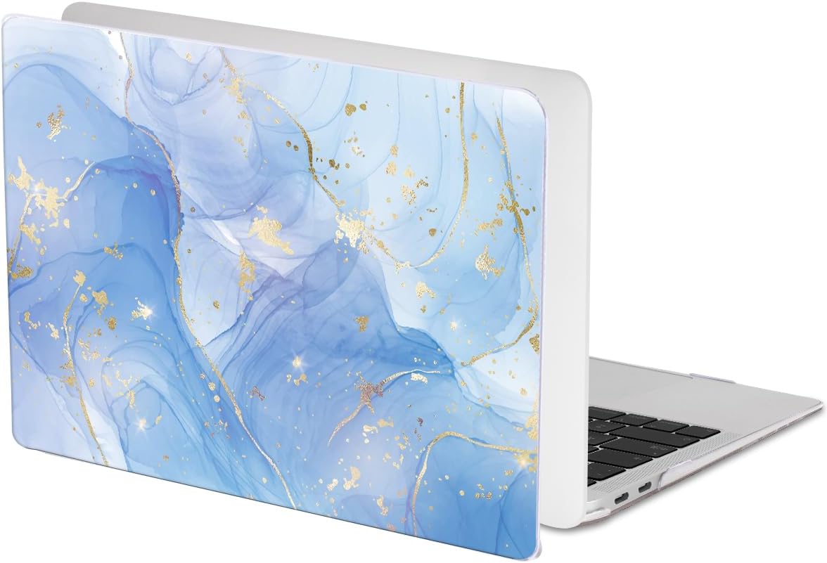 Compatible with MacBook Air 13 inch Case 2021 2020 2019 2018 M1 A2337 A2179 A1932 with Retina Display & Touch ID, Pattern Plastic Hard Shell Case Keyboard Cover Screen Flim, Blue Marble