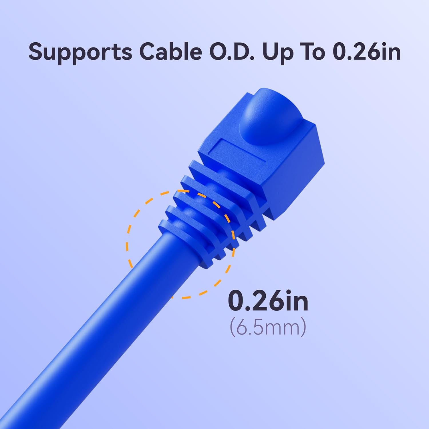 CableGeeker 100-Pack Cat6 / Cat5e RJ45 Strain Relief Boots, RJ45 Boot, Cat 6 Boot, Cat6 Ethernet Boots, Suitable for 6.5mm(0.26in) Ethernet Cables (Round-Press Multicolor)