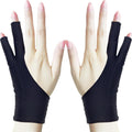 Drawing Glove, Artist Glove for Drawing Tablet, iPad, Digital Art Creation - Palm Rejection, Exposed Fingertip, Suitable for Left and Right Hand - M, Pack of 2