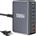 500W USB C Fast Charger Block, 8 Port USB Charging Station, GaN Ⅲ Pro Double 100W PD PPS Port Fast Charging Station for Multiple Devices,Laptop Wall Charger Compatible with MacBook/iPhone 16/iPad etc