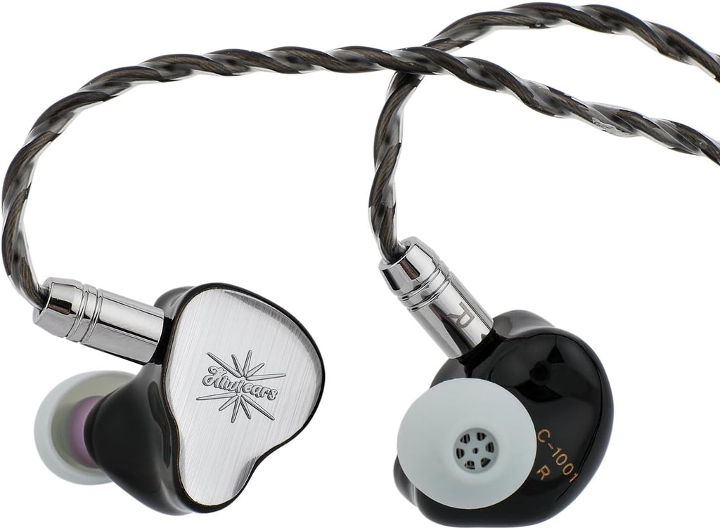 Linsoul Kiwi Ears KE4 in Ear Monitor, 2DD+2BA Hybrid Earphone, Gaming Earbuds, HiFi Wired IEM, with Detachable IEM Cable for Musician Audiophile (Silver)