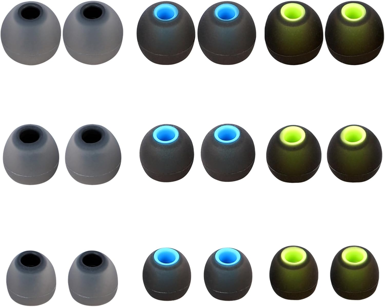Silicone Replacement Earbud Tips Earbud Covers Ear Tips Fit for in-Ear Headphones (Inner Hole 3.8mm -5.1mm) Earbud Replacement Tips 9 Pairs