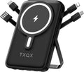 Wireless Portable Charger 10000mAh,Magnetic Power Bank with Built-in Cables LED Display,22.5W PD Fast Charging for Magsafe Battery Pack Compatible with iPhone16/15/14/13/12/Pro/Pro Max (Black)