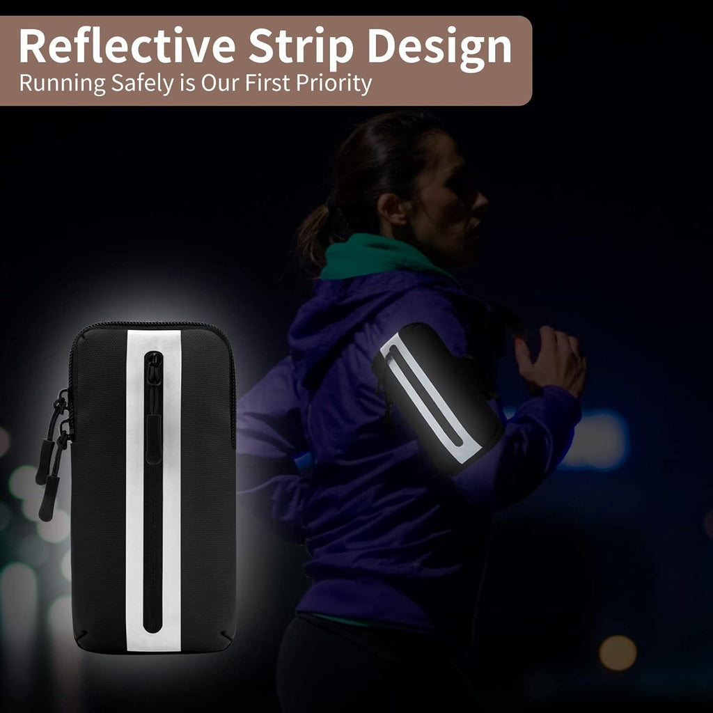 Running Phone Holder Armband, iPhone Arm Bands for Exercise, Running Arm Bands for Cell Phone, Phone Purse Cell Phone Holder for Walking (Grey)