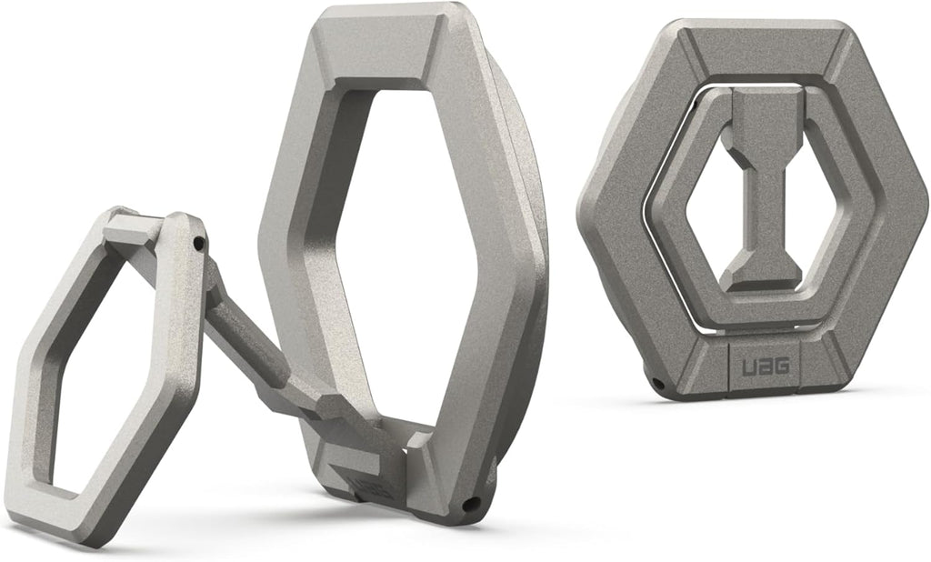 URBAN ARMOR GEAR UAG Magnetic Phone Ring Stand Compatible with MagSafe Magnet, Removable Metal Finger Ring Grip & 360 Rotation Adjustable Kickstand for iPhone 16/15, Galaxy S25, S24, Titanium