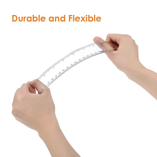 EBOOT 50 Pack Plastic Ruler 12 Inch Straight Flexible Ruler - Image 4