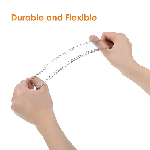 Eboot 20 Pack 12 Inch Clear Plastic Rulers Bulk, Easy-to-Read Straight Edge - Image 3