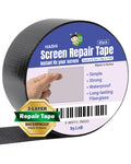 HA SHI Screen Repair Kit for Windows or Doors (2" x 15FT, Black) 3-Layer Strong Adhesive Tape, Made in Korea, Ease-Installation Fiberglass Covering Mesh