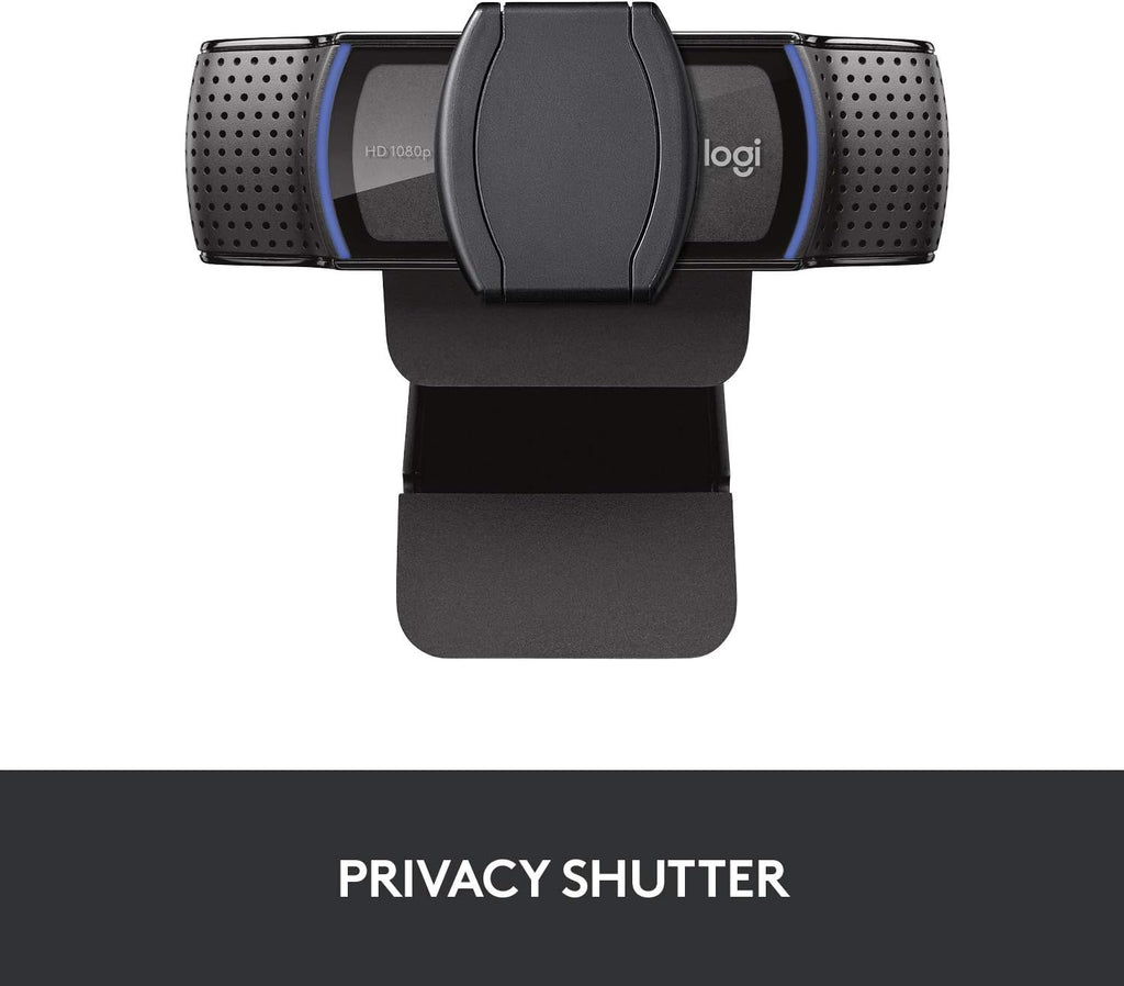 Logitech C920S HD Pro Webcam, Full HD 1080p/30fps Video Calling, Clear Stereo Audio, Light Correction, Privacy Shutter, Works with Skype, Zoom, FaceTime, Hangouts, PC/Mac/Laptop/Tablet/XBox - Black