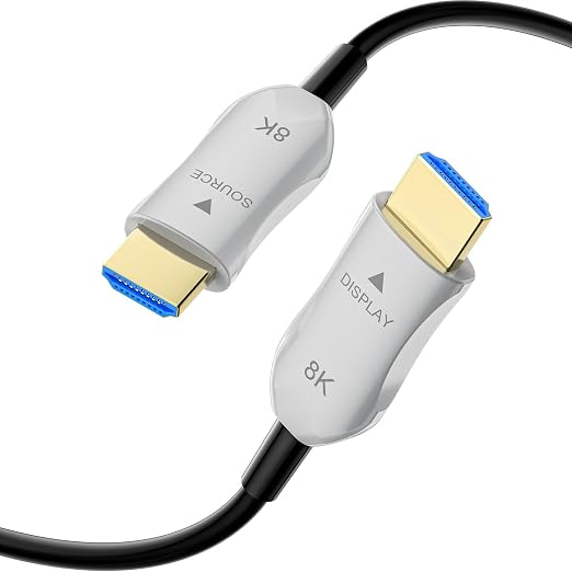 8K Fiber Optic HDMI 2.1 Cable 150ft, Long Active HDMI Cable, High Speed Fiber by RUBMUD