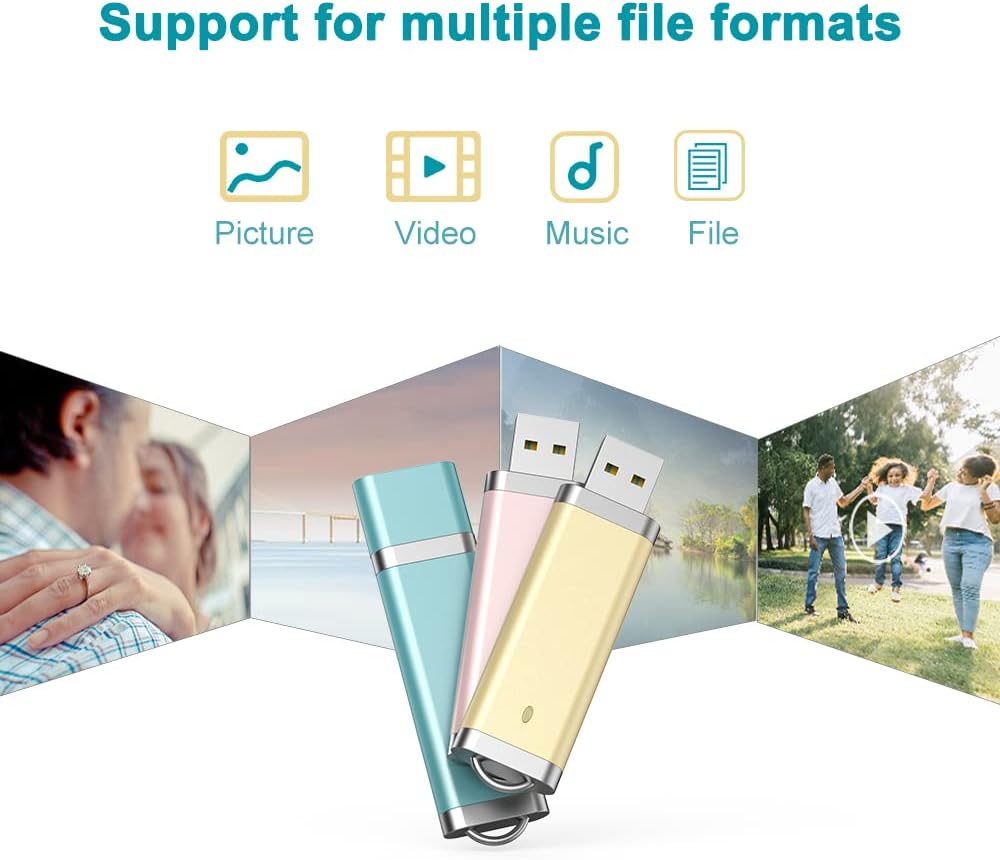 KEXIN 10 Pack 64GB Flash Drives - USB Thumb Drive, 64GB, Colorful