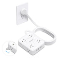 TROND Surge Protector Power Strip with USB, Ultra Thin Flat Plug 10ft Extension Cord 1625W, 3 USB-A & 1 USB-C, 8AC Outlets 1440J Surge Protection Wall Mount for Home Office Dorm Room Essentials, White