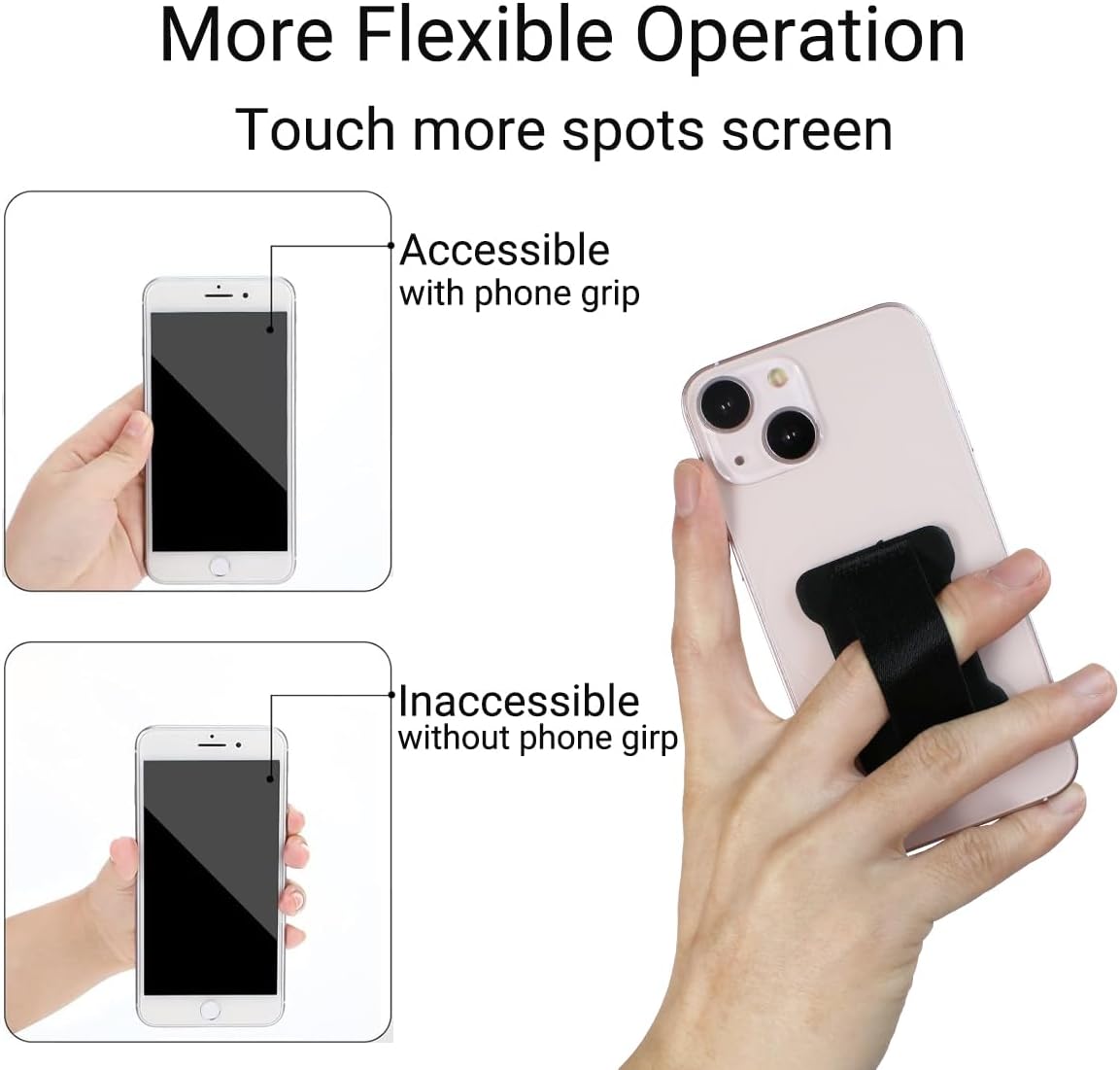 Universal Phone Grip for Smartphones - Phone Holder for Hand for Back of Phone - Wireless Charging Compatible (DeepPurple) - 2Pack