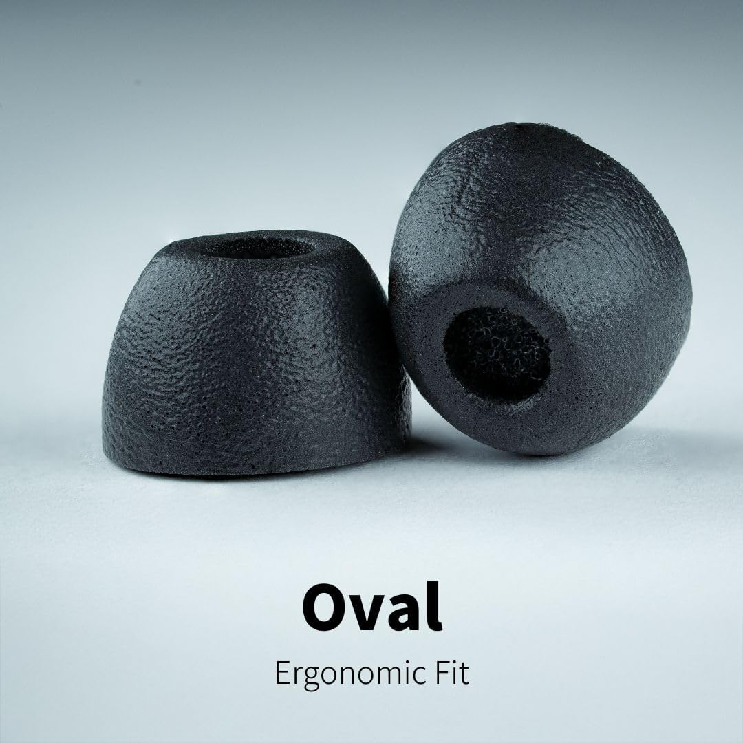 Comply 500 Core Series | Memory Foam Replacement IEM Ear Tips for KZ, Moondrop, FiiO Sennheiser & More | Superior Noise Isolation, Ultimate Comfort, Secure Fit | Oval, Black, Small (3 Pairs)