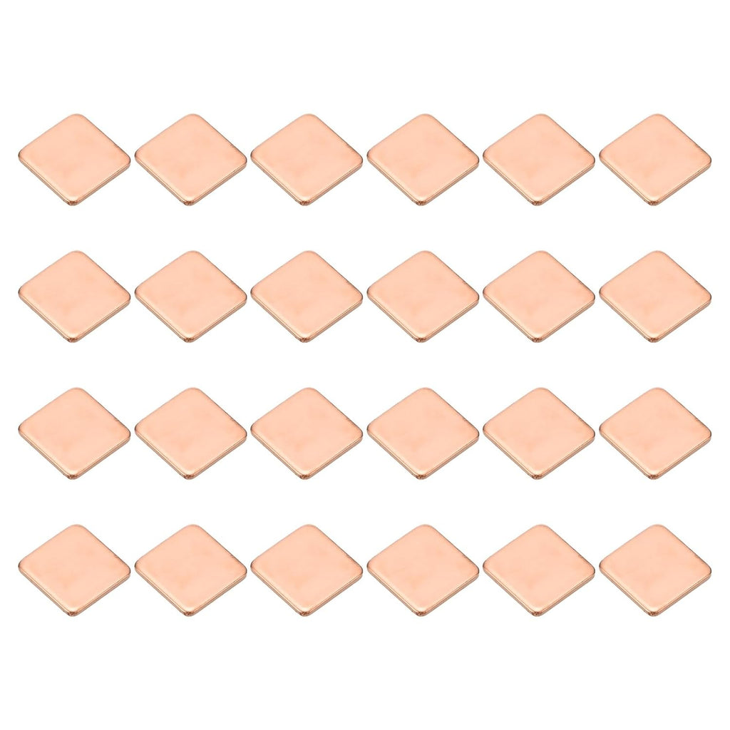 PATIKIL Copper Heatsink Pad Shims, 24 Pcs 15x15x1.5mm Copper Pad Shim IC Chipset GPU CPU Thermal Heatsink for Cooling Laptop Desktop Computer