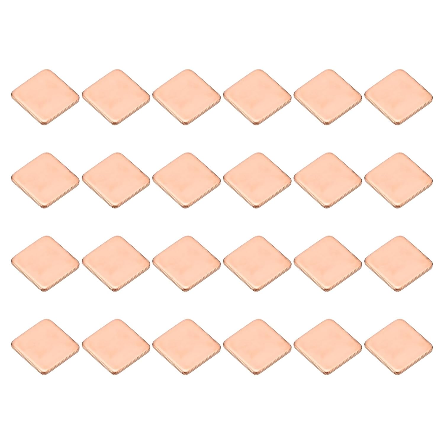 PATIKIL Copper Heatsink Pad Shims, 24 Pcs 15x15x1.5mm Copper Pad Shim IC Chipset GPU CPU Thermal Heatsink for Cooling Laptop Desktop Computer