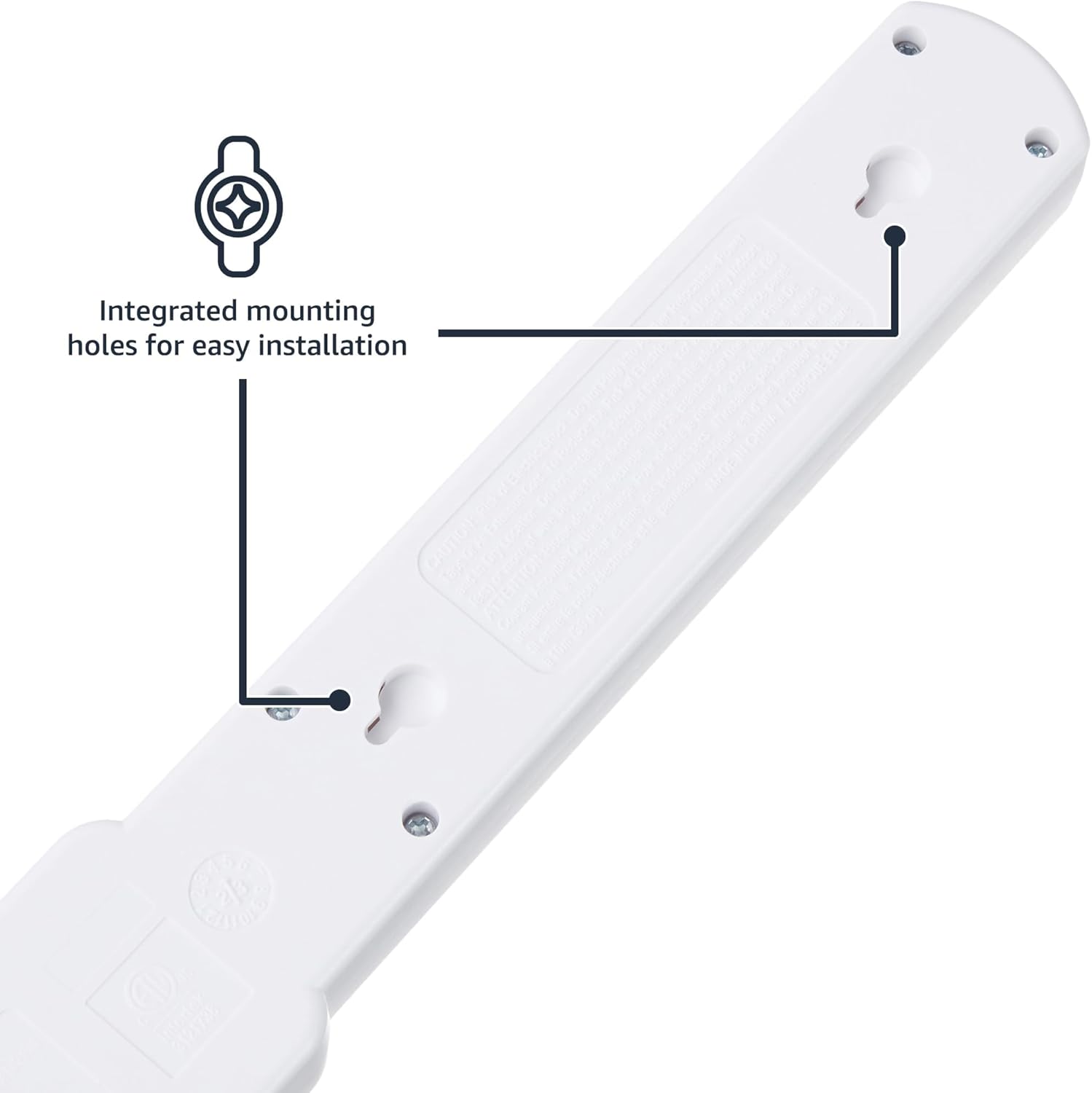 Amazon Basics Surge Protector Power Strip, 6-Outlet with 200J Protection, 2ft Extension Cord, Rectangle, White (2 Pack)
