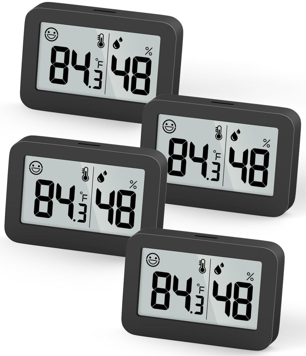 DOOMAY Mini Hygrometer Indoor Thermometer, Humidity Gauge with ℃/℉ Switch, Humidity Meter Digital Temperature Monitor for Greenhouse Babyroom Cellar Reptile Incubator Closet (4)