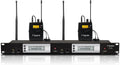 UHF Dual Wireless in-Ear Monitor System with Earphone, Metal Wireless IEM System, Sturdy Bodypack Receiver, 80 Adjustable Frequencies,164ft Range, Ideal for Stage & Studio (2 Bodypack)