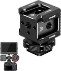 3 Port Cold Shoe Mount with 1/4"-20 Thread for Camera Cage Flash LED Monitor Microphone etc., Aluminum Camera Triple Cold Shoe Extension Bracket Compatible with Nikon, Canon, Sony..DSLR/SLR
