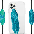 Phone Grip Strap - Pack of 2 Reversible Finger Holder for Phone Back, Customizable Anti-Slip Design, Wireless Charging Compatible Detachable Holder for iPhone - Ripple Opal