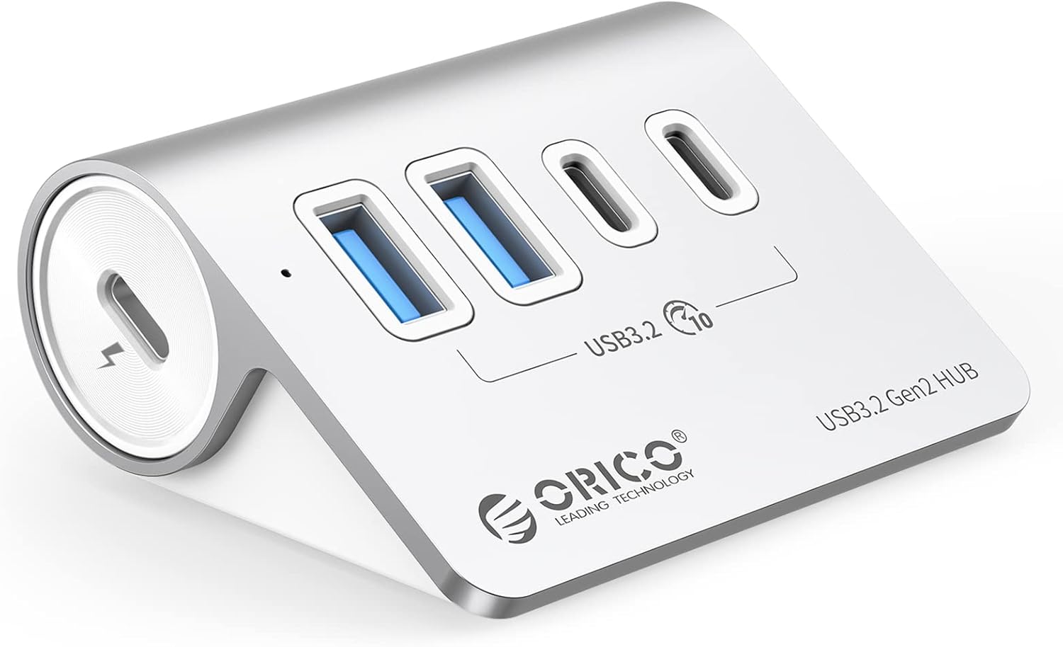ORICO 4-Port USB 3.2 Gen 2 Hub 10Gbps with 2 USB A +2 USB C, Aluminium Hub with 1.64Ft USB-C Cable and USB-A Adapter USB Splitter for iMac, MacBooks, Mac mini