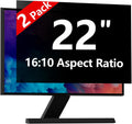 【2-Pack】 22 Inch Computer Privacy Screen for 16:9 Monitors with Anti-Spy Anti-Glare Filter, Blue Light Blocking & Eye Protection, Removable Anti-Scratch HD Clarity Screen Protector