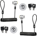 I3C Laptop Cable Lock Retractable Hardware Security Cable Lock with Anchor Plate Compatible with Laptop, Smart Phone, Tablet, and Other Electronic Products (Silver 2pack)