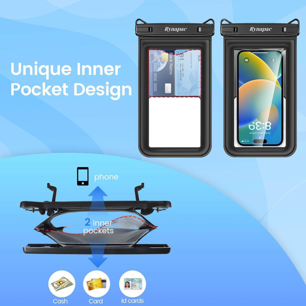 [Up to 8.5"] Floating Waterproof Phone Pouch, 2Pack Waterproof Phone Case with Lanyard for iPhone 16 15 14 Pro Max, Galaxy S24+ S23 S22, IPX8 Cellphone Dry Bag, Beach Essentials Travel Must Haves