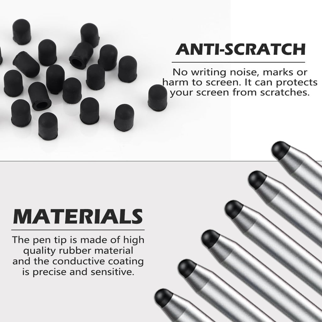 20 Pieces Replacement Tips Touch Screen Pens Tips Silicone Rubber for Touch Pen (Outer Diameter 6mm, Inner Diameter 4mm)