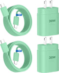 Phone 15 Pra Max Charger Fast Charging,30W USB C Phone 15 Fast Charger Block &10FT Long Type C Cable Cord for Phone 15/15 Pro Max/15 Pro/15 Plus/Pro 12.9/11 inch,S24 Ultra,Green