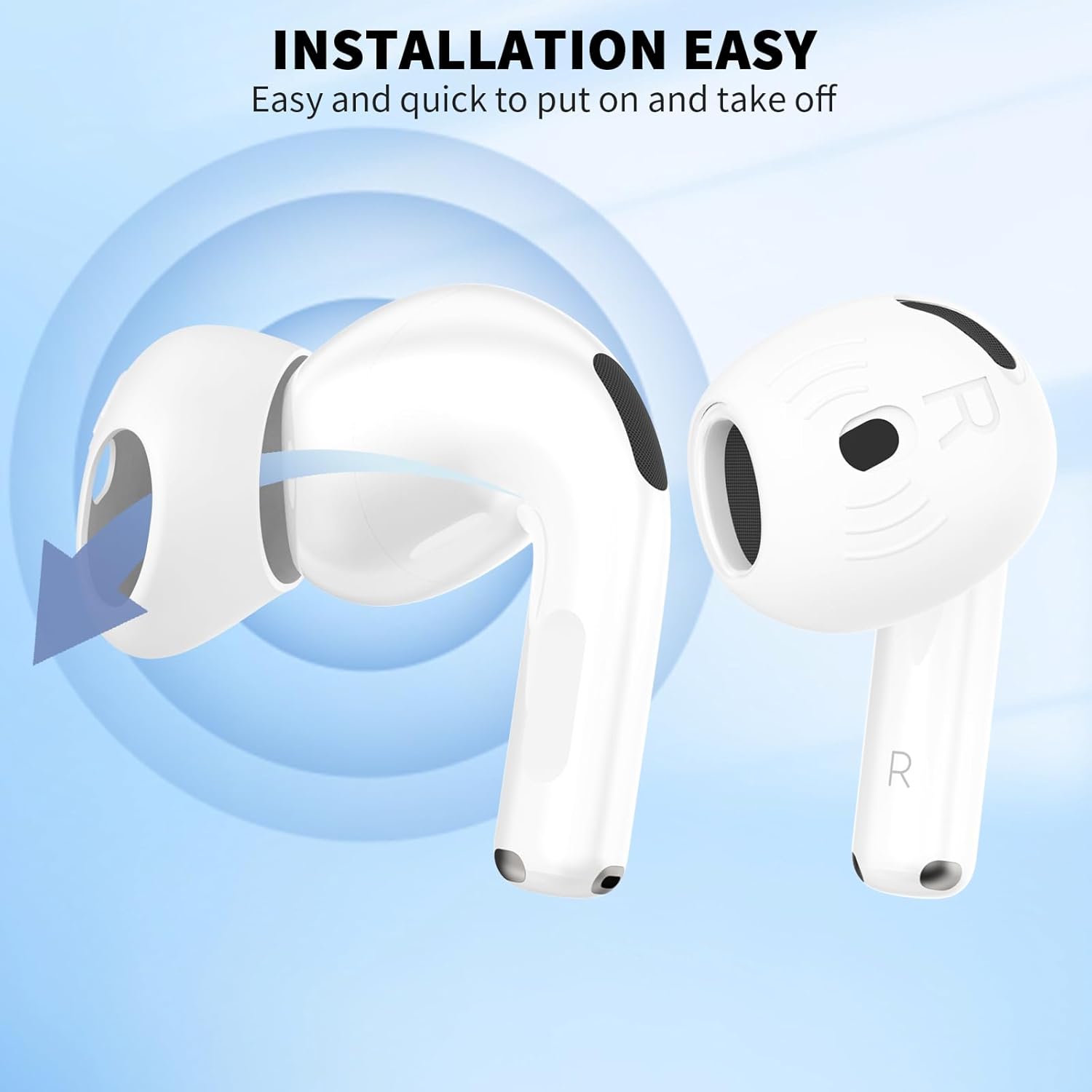 [5 Pairs] for AirPods 4 Ear Tips Covers Sport Anti Slip Anti Scratche Skin Soft Silicone Eartip AirPods 4 Gen Earbuds Accessories Compatible with Apple AirPods 4th Generation (5 Colors Mix)